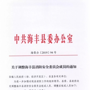 提档升级 党政同责 —汕尾市海丰县在全省率先实现消防安全委员会“双主任”制 ...